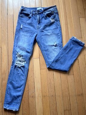 VERVET High Rise Distressed Slim Jeans 28